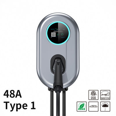 48A Wallbox EV Şarj İstasyonu, LCD Ekranlı APP Wifi/Bluetooth 11.52 KW Tip 1 EV Ev Şarj Cihazı