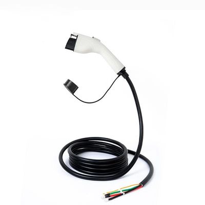 7kW Amerikan Standardı EV Şarj Kablosu Fişi 32A Beyaz Kordon, Type1 Tek Tabancalı Şarj Kablosu