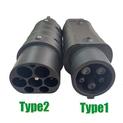 Type2 To Type1 Dönüştürücü Adaptör 32A 250V Elektrikli Araç EV Şarj Cihazları İçin