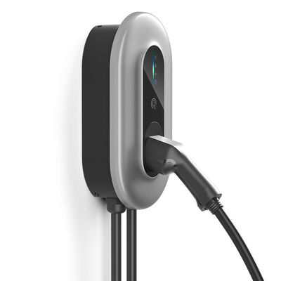 1M, Sabit Kablolu 8-16A Akım Ayarlanabilir Elektrikli Araç Wallbox Şarj Cihazı ile Type2 EV Şarj Yığını